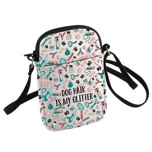 Dog Groomer Crossbody Bag Dog Mom Gift Dog Hair Is My Glitter Bag Pet -_-